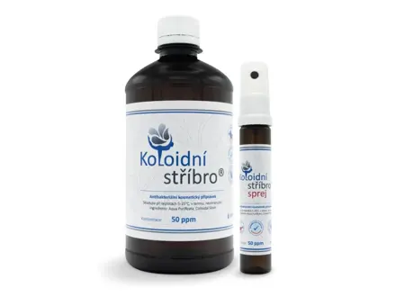 KOLOIDNÉ STRIEBRO 500 ml + 25 ml sprej 50 ppm