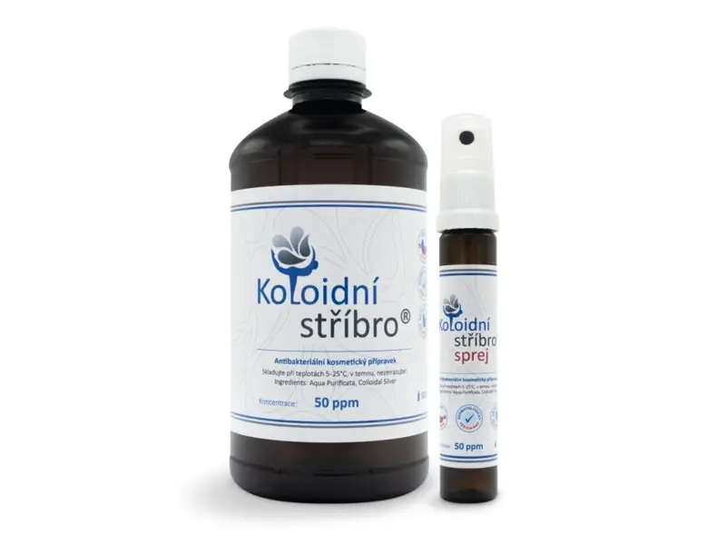 KOLOIDNÉ STRIEBRO 500 ml + 25 ml sprej 50 ppm
