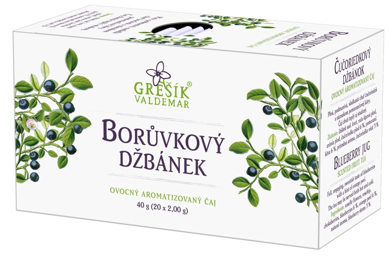 Čučoriedkový džbánok, porciovaný